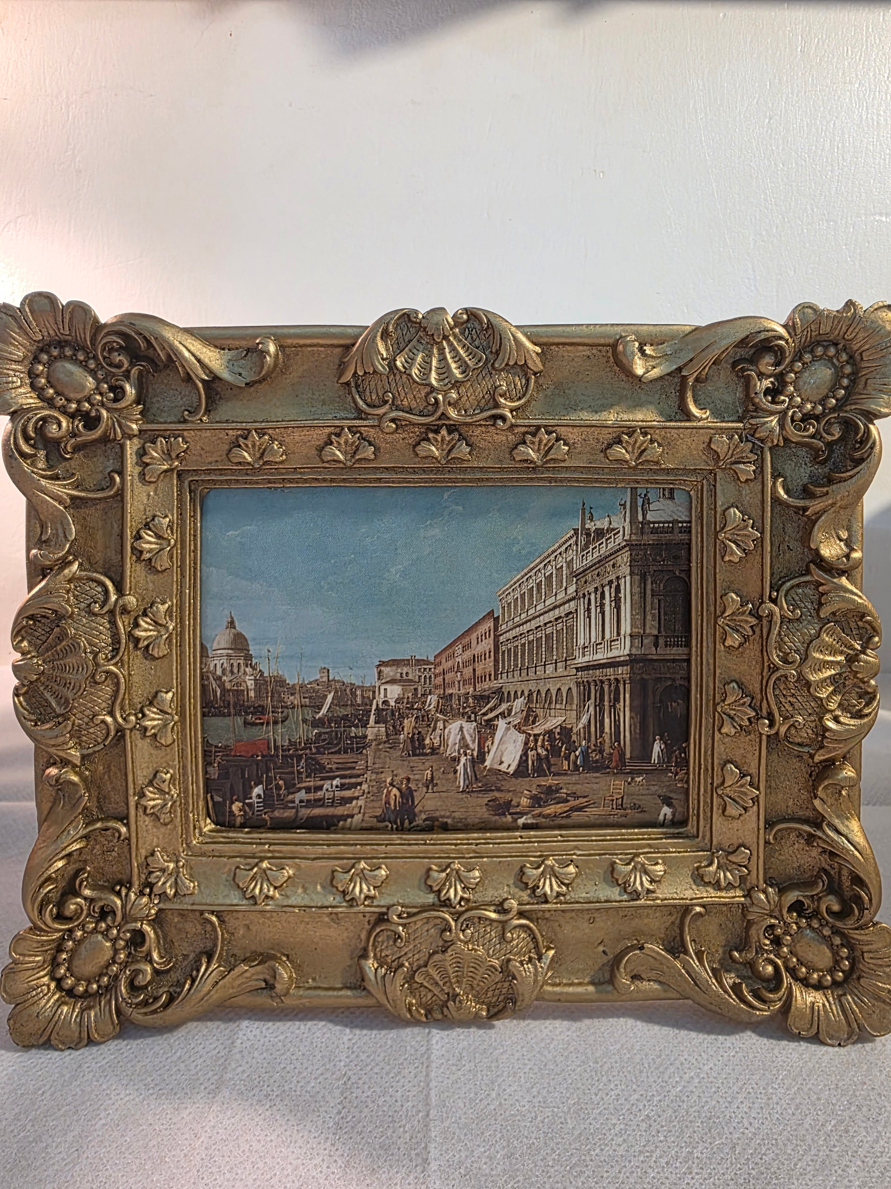 Golden Venetian Frame – Timeless Canal Scene