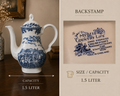 Vintage Myott Country Life Blue and White Coffee Pot Staffordshire Ironstone