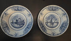 Vintage August Warnecke "Delfzijl" Blue & White Porcelain Plates - Set of 2