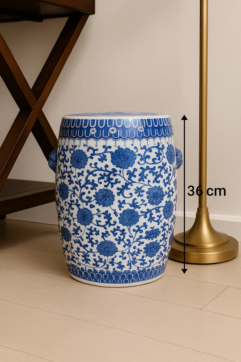Bleu Blanc White Porcelain Stool