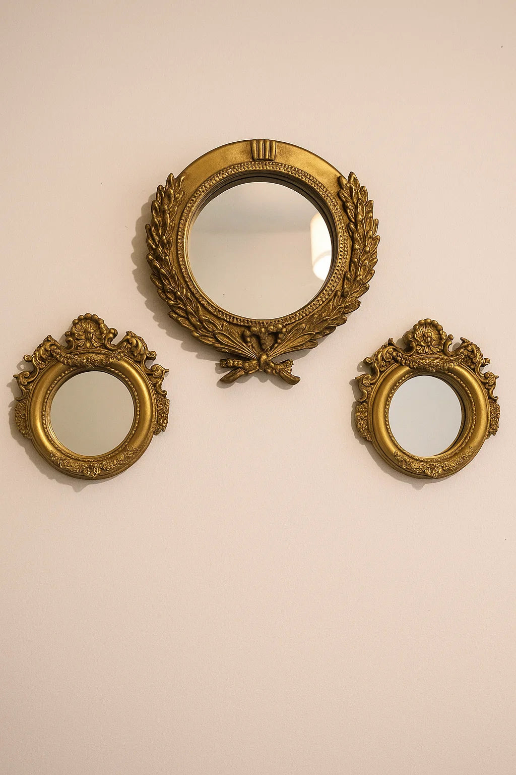 Gilded Round Mirror Trio