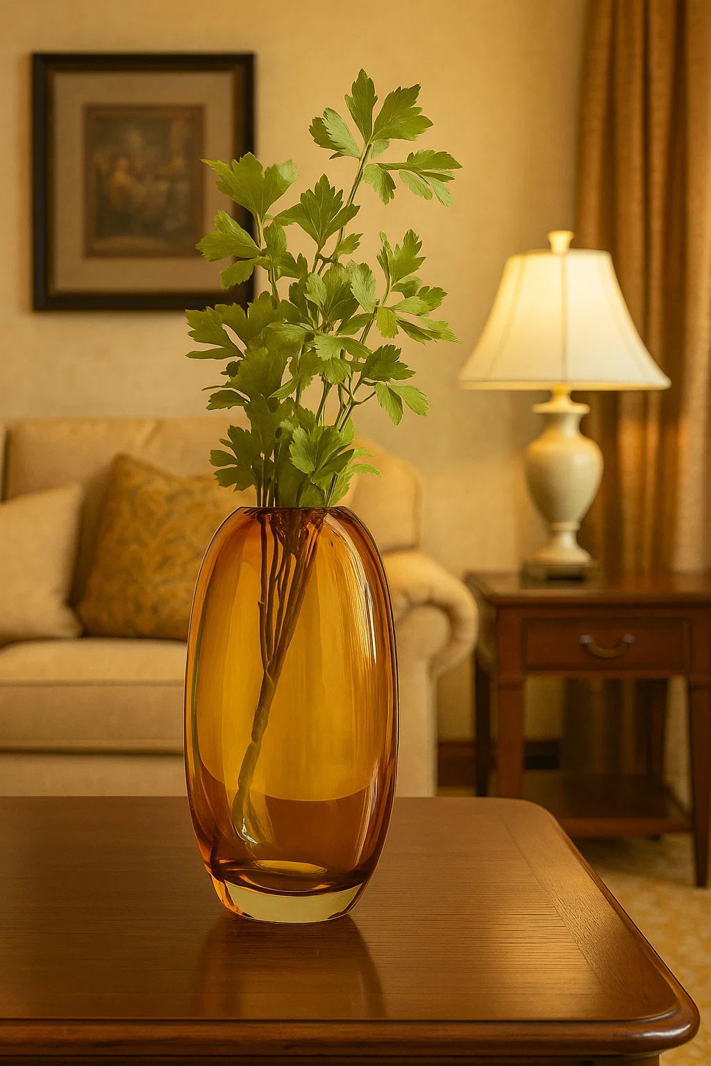 Amber Murano glass vase