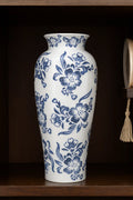 Bleu Blanc Vase with floral motif