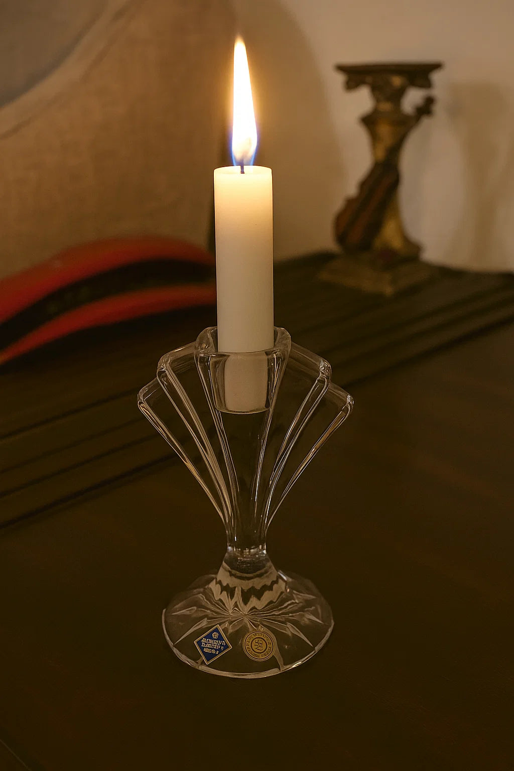 Bohemian crystal candlestick