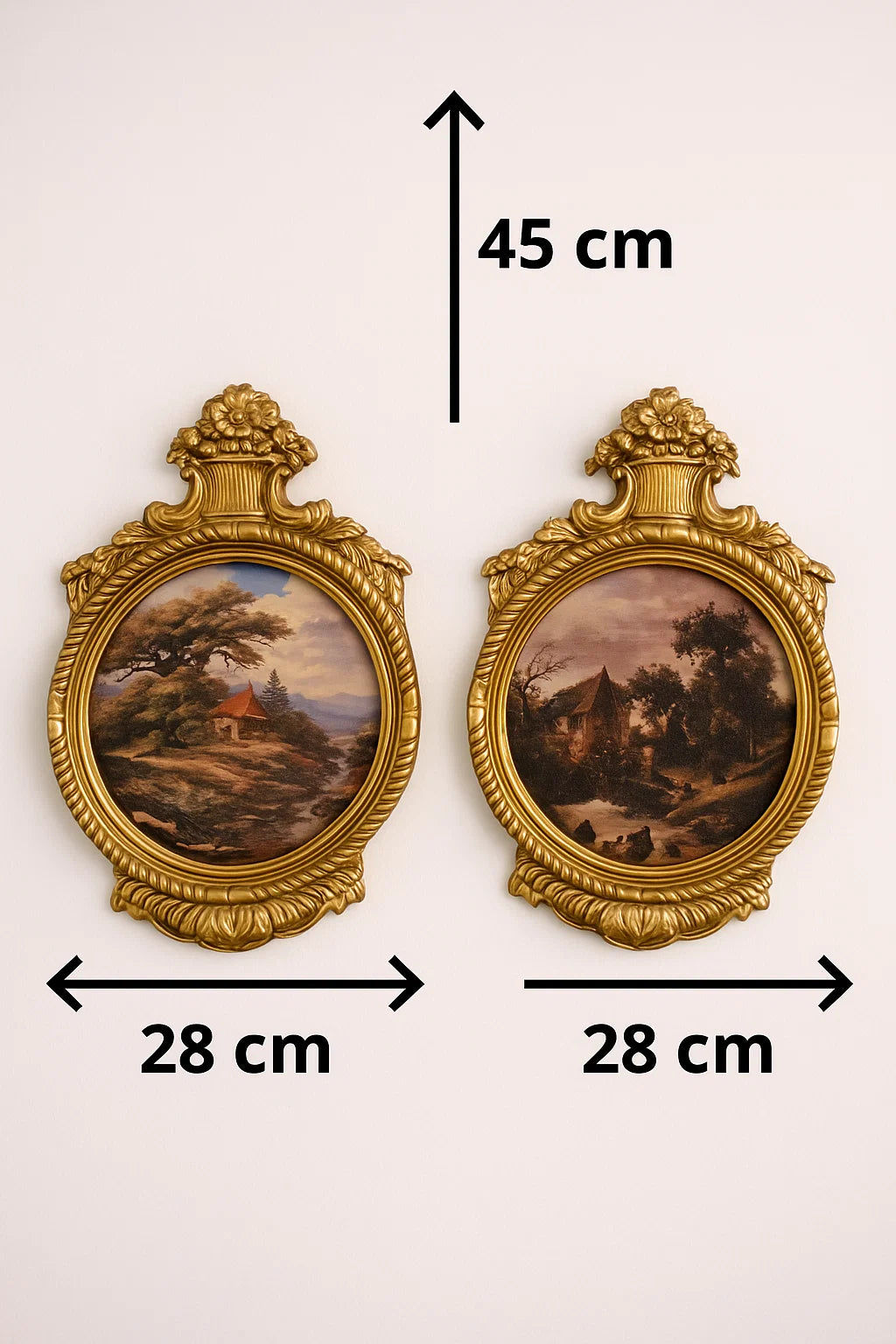 A pair of ornate wall frames