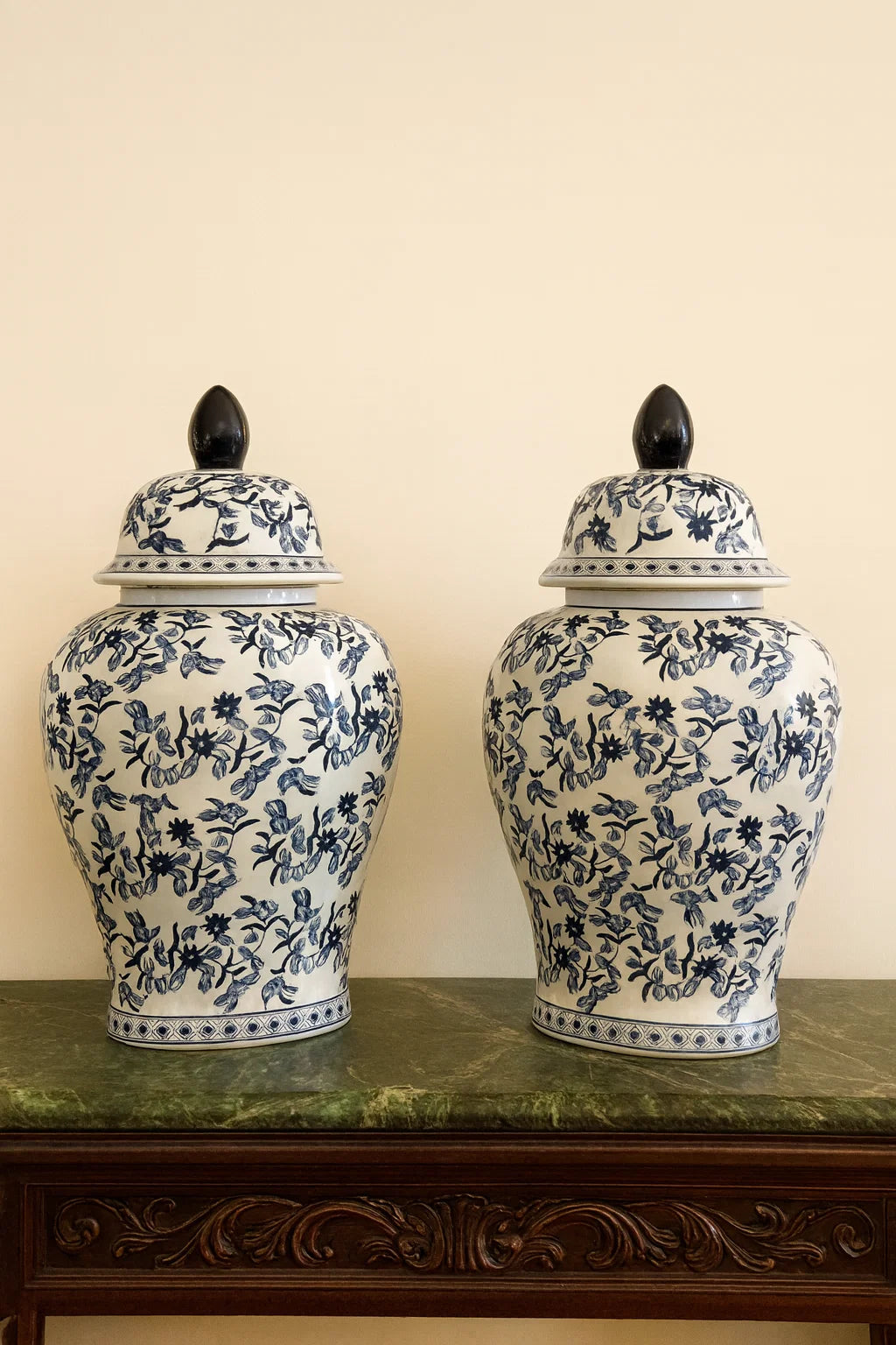 Bleu Blanc Large Ginger Jars