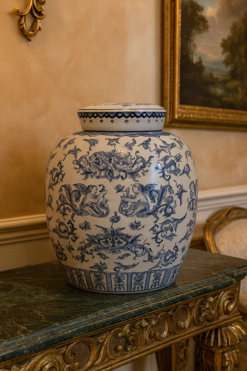 Large Bleu Blanc Jar