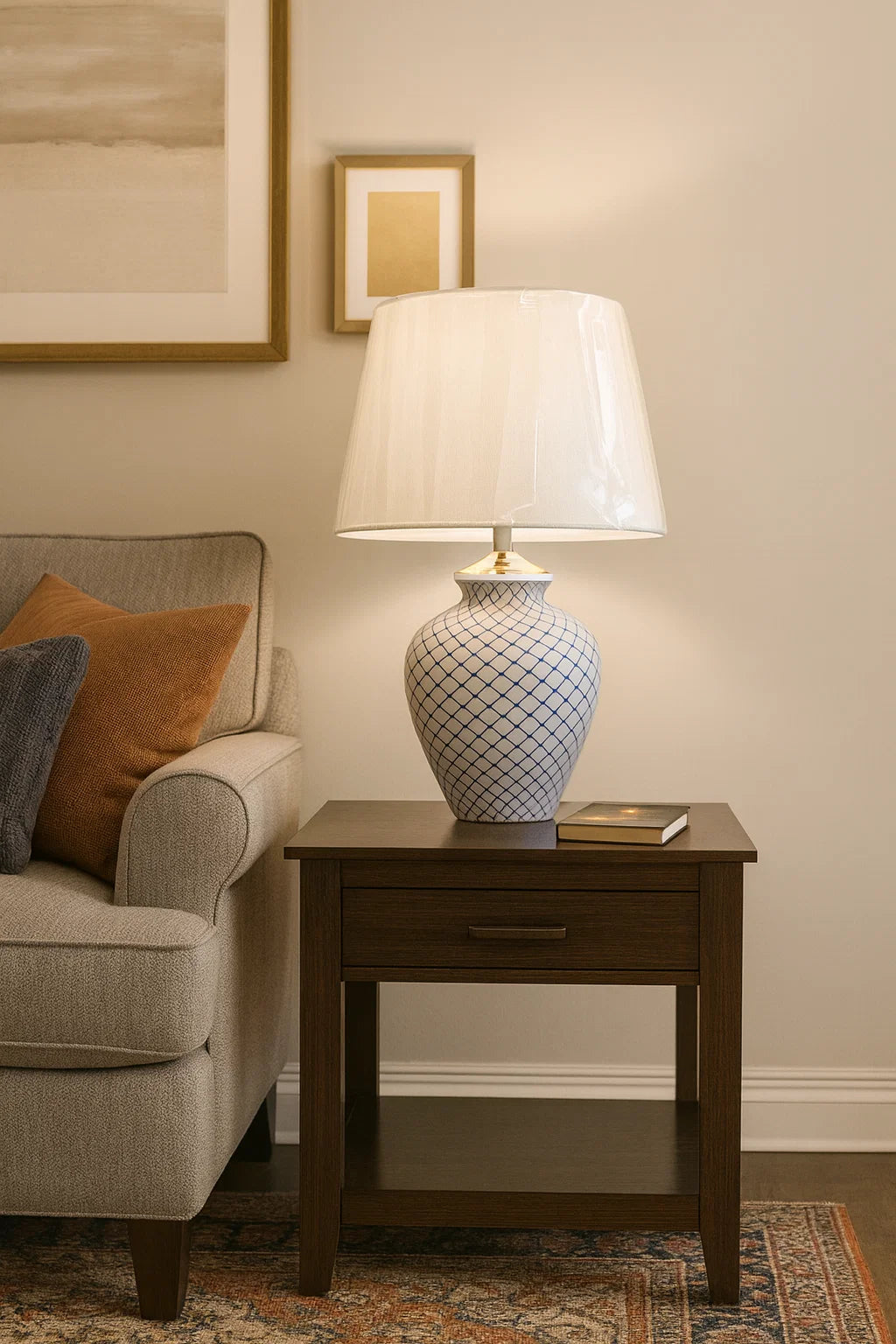 Modern Grey and White Lamp
