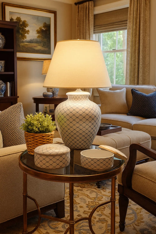 Modern Grey and White Lamp