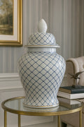 Grey and white porcelain jar