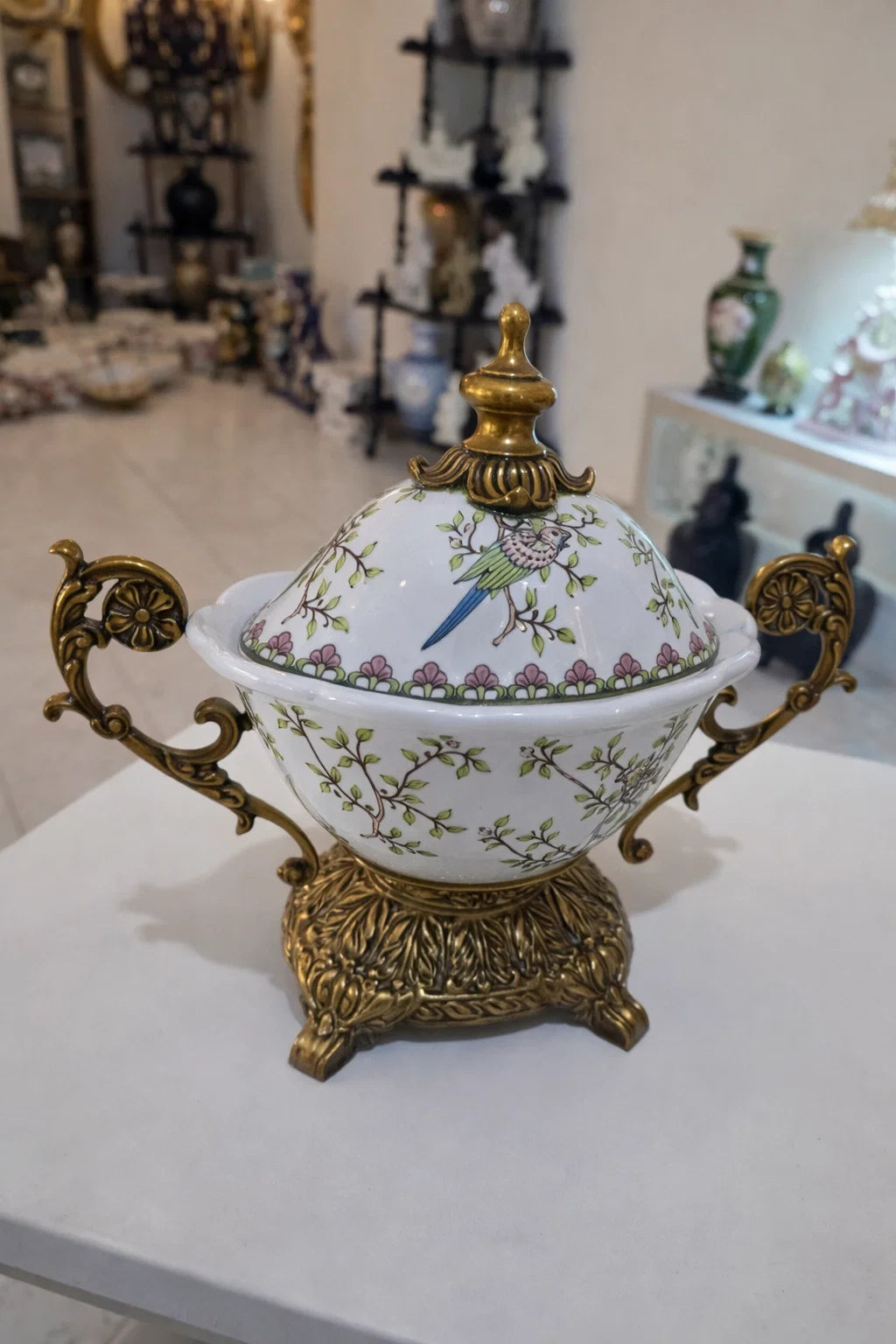 Crackle ceramic centerpiece