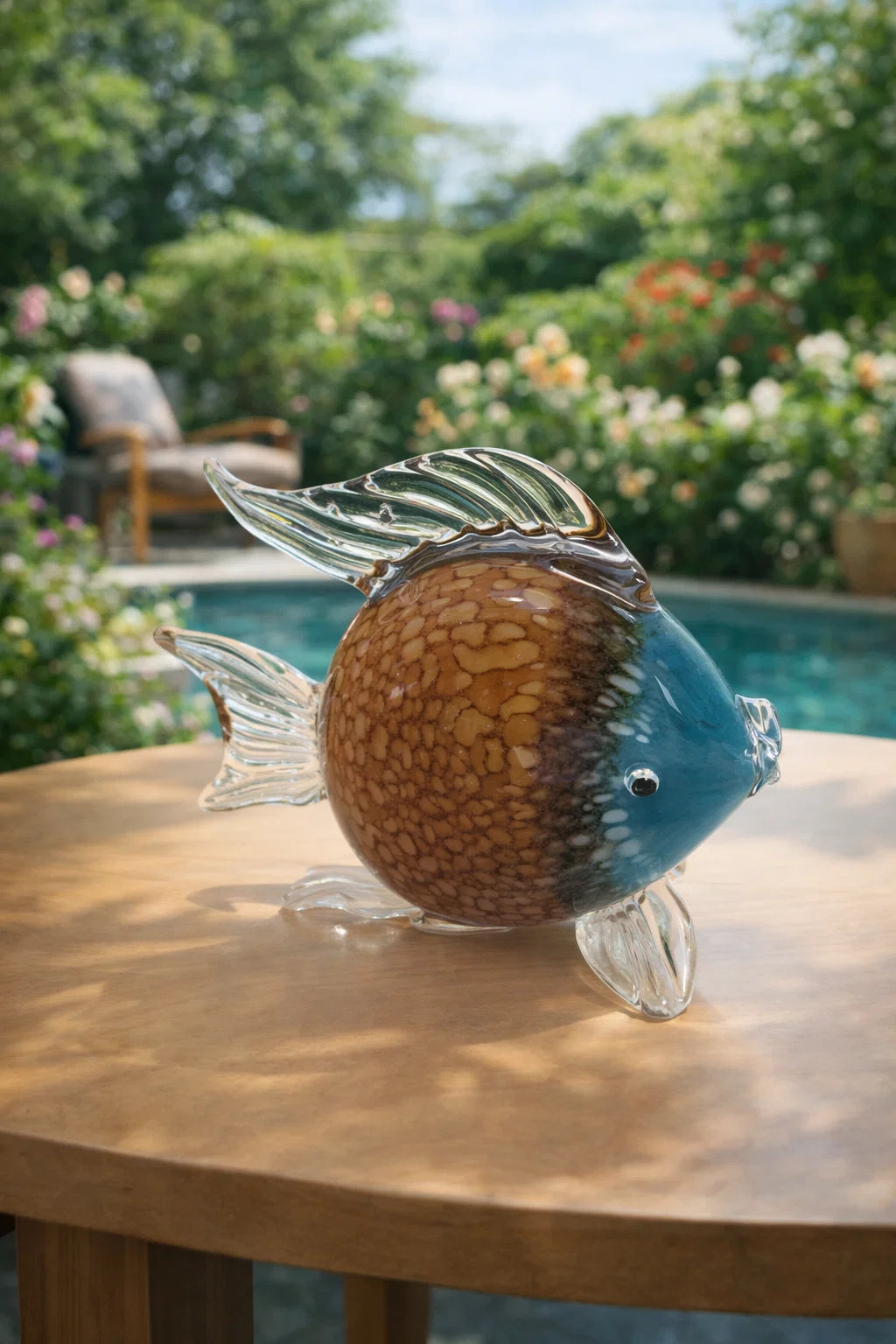 Murano Brown and blue fish