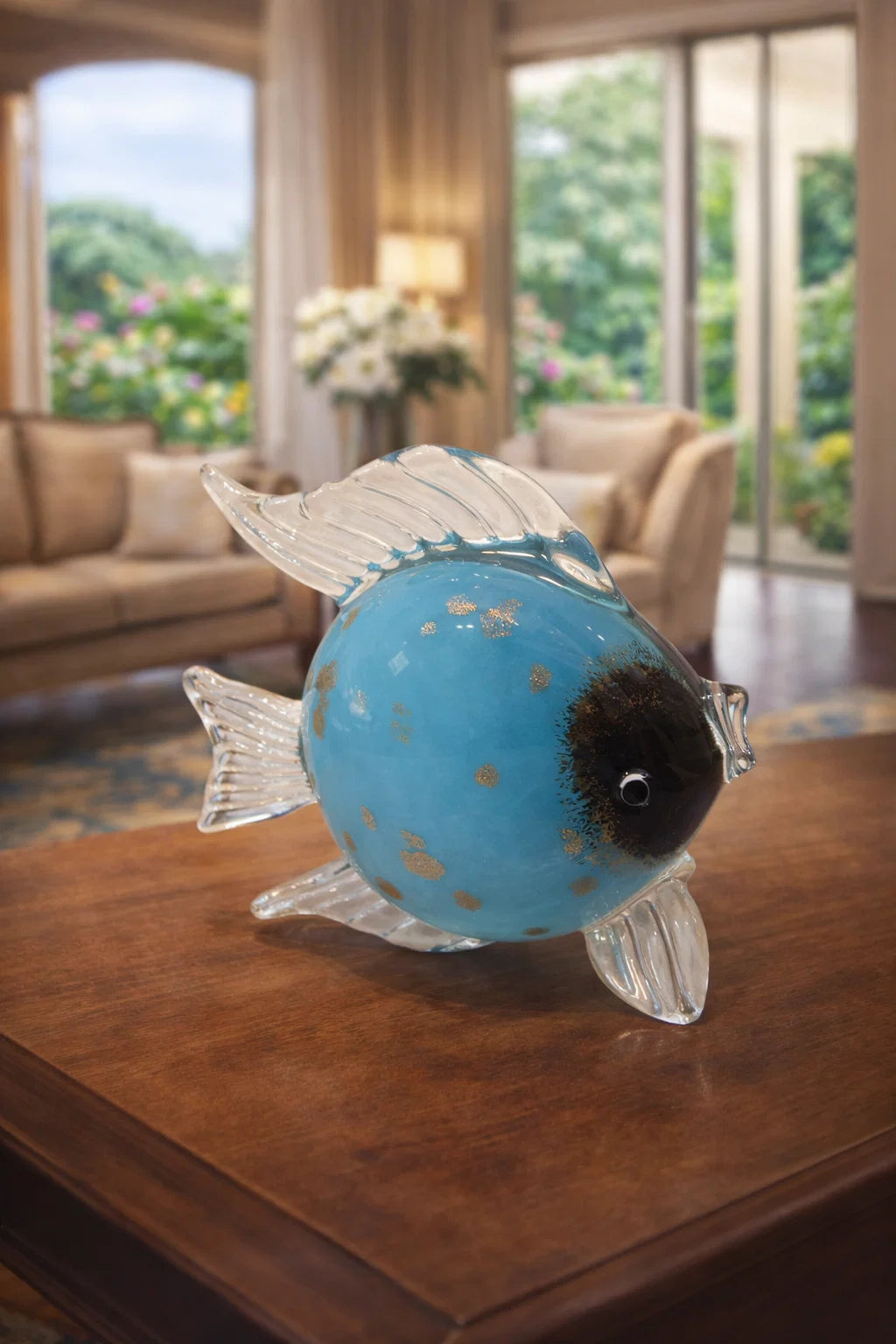 Murano Glass fish with gold dots