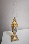 Antique style oil lamp with brass