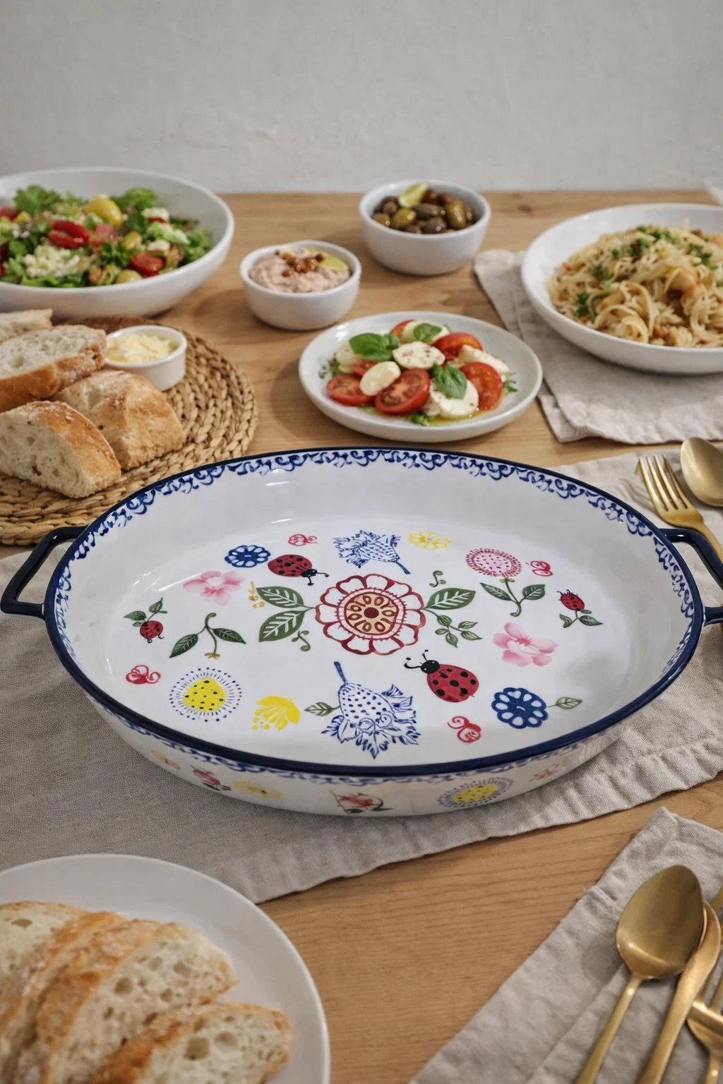 Colorful ceramic baking dish