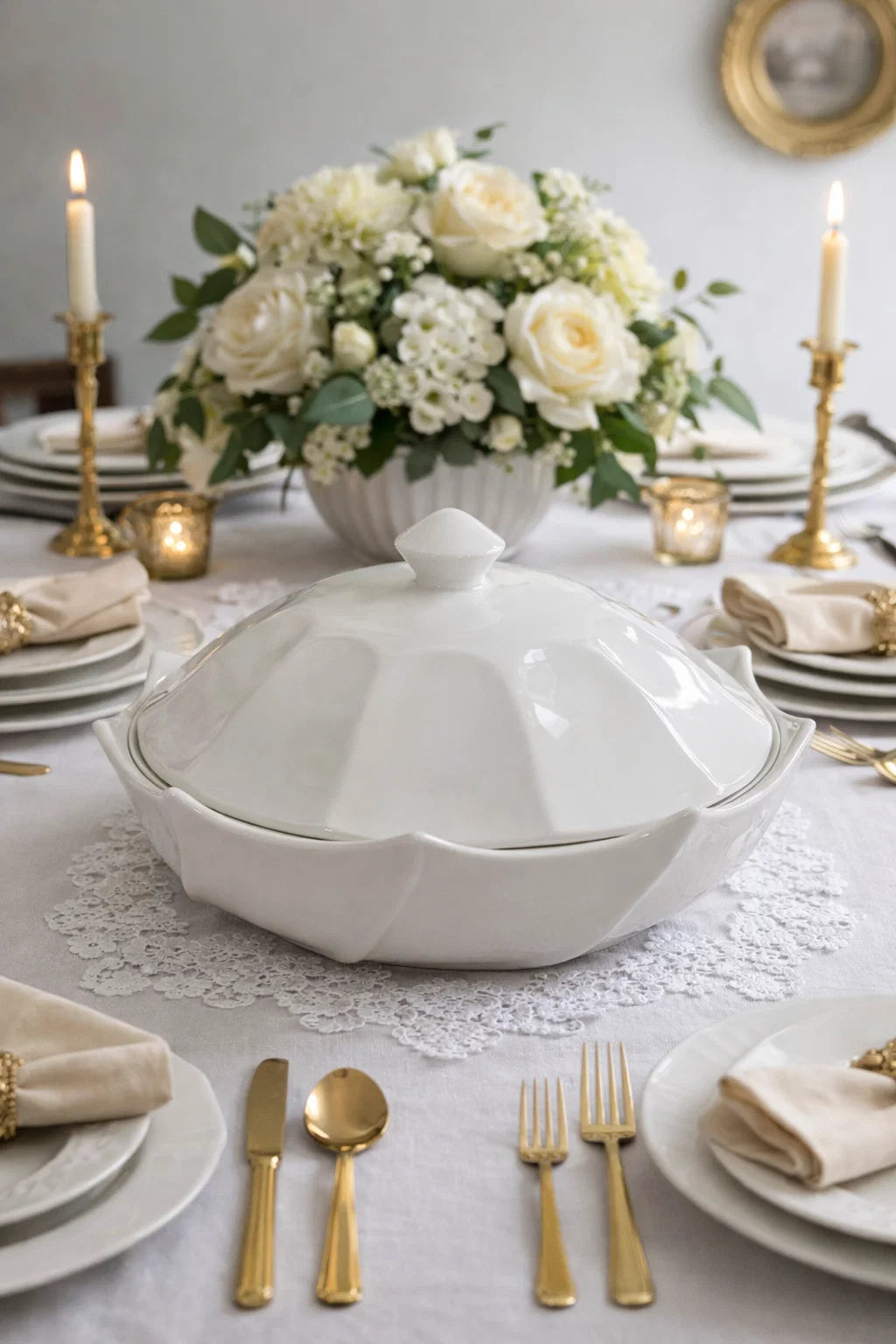Elegant White Serving Dish