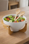 Bamboo Base Salad Bowl Set