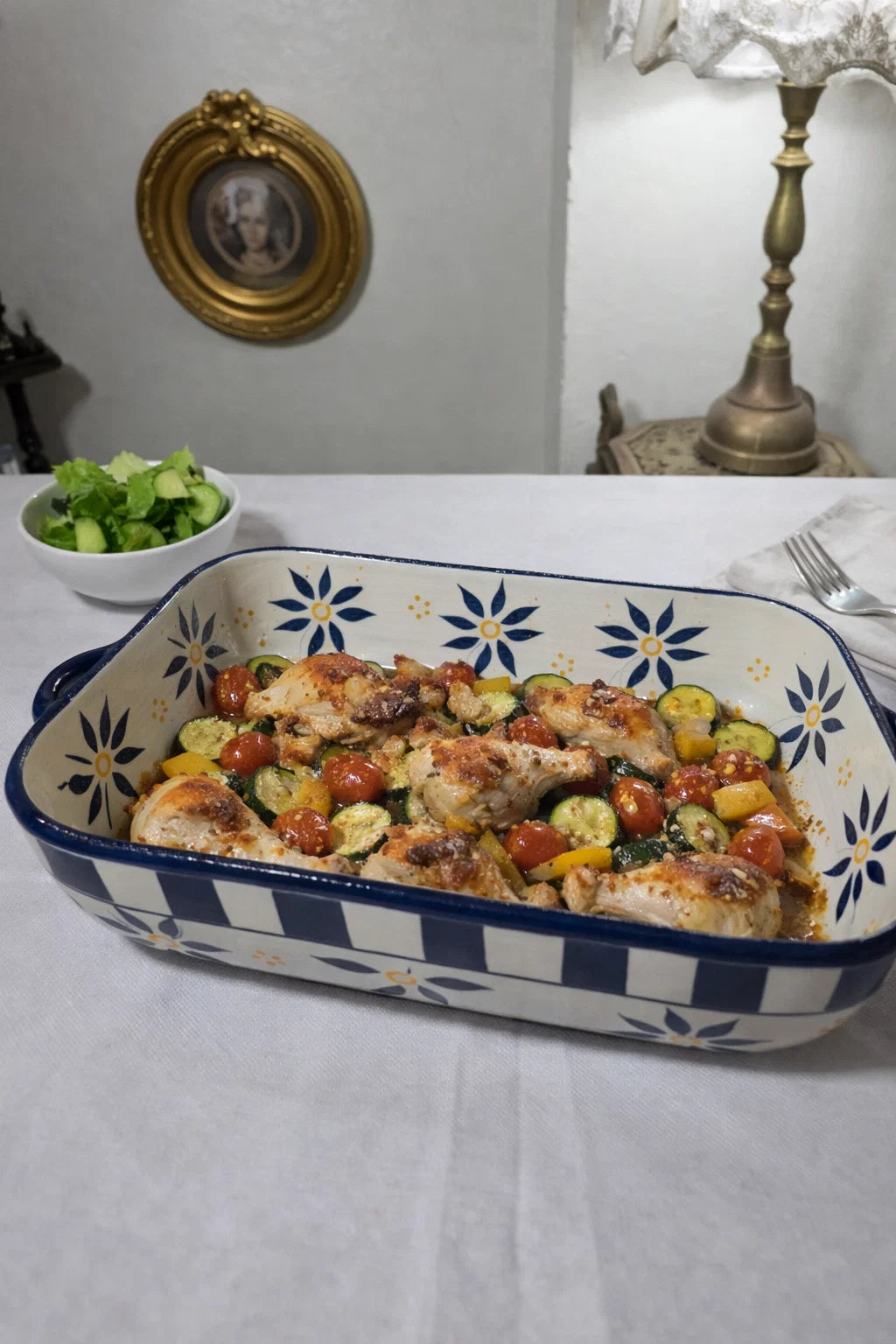 Blue Bloom Baking Dish