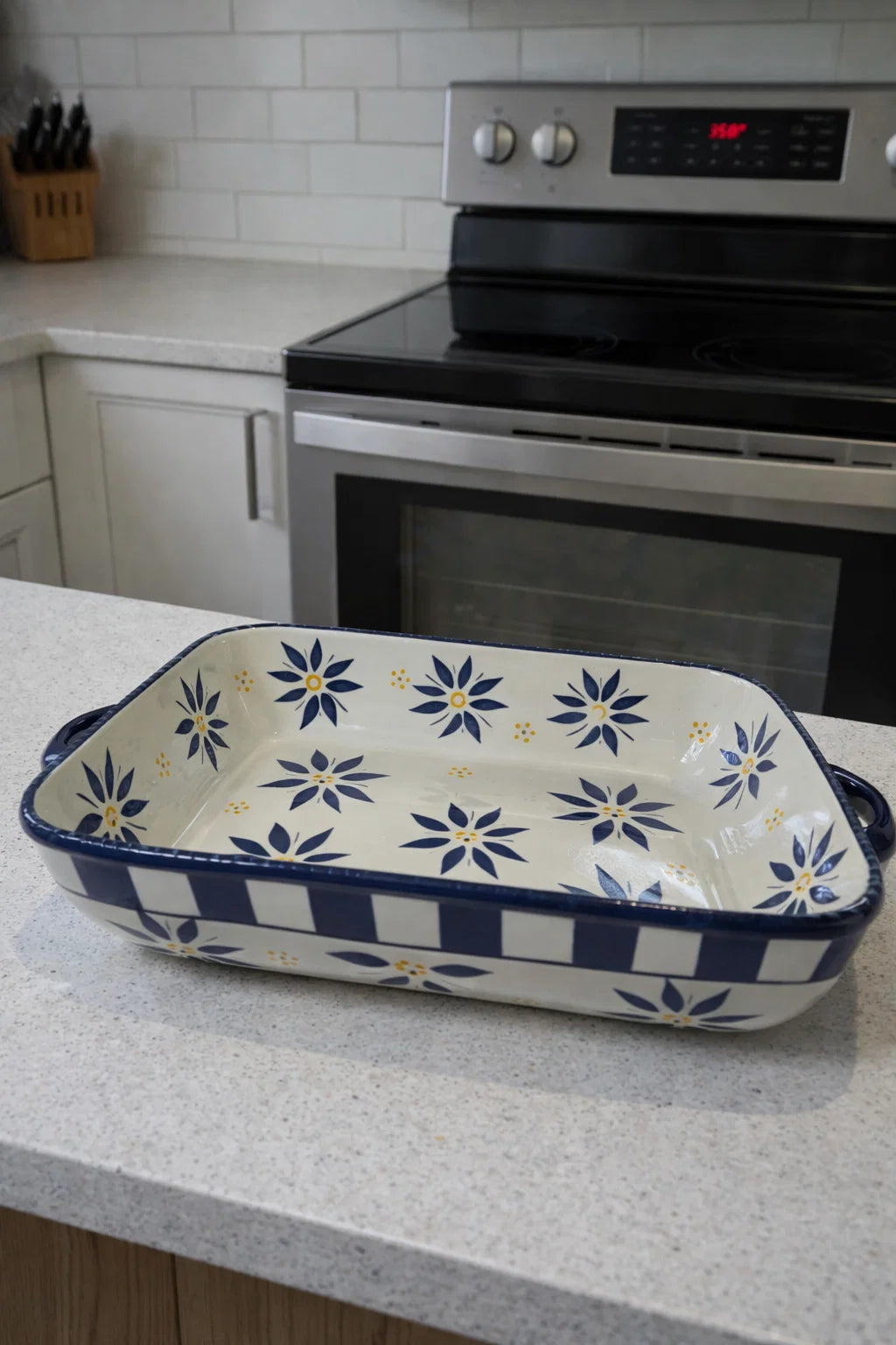 Blue Bloom Baking Dish
